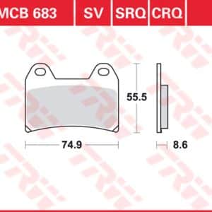 Remblokset Brembo Remklauw P4 30/34  TRW Sinter Track